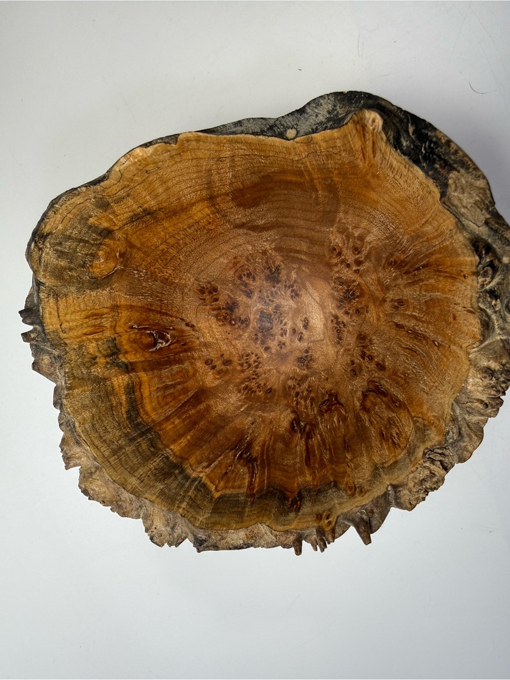 Natural hand turned crafted Burl Birds Eye maple Wood Decorative bowl live edge - Picture 4 of 9